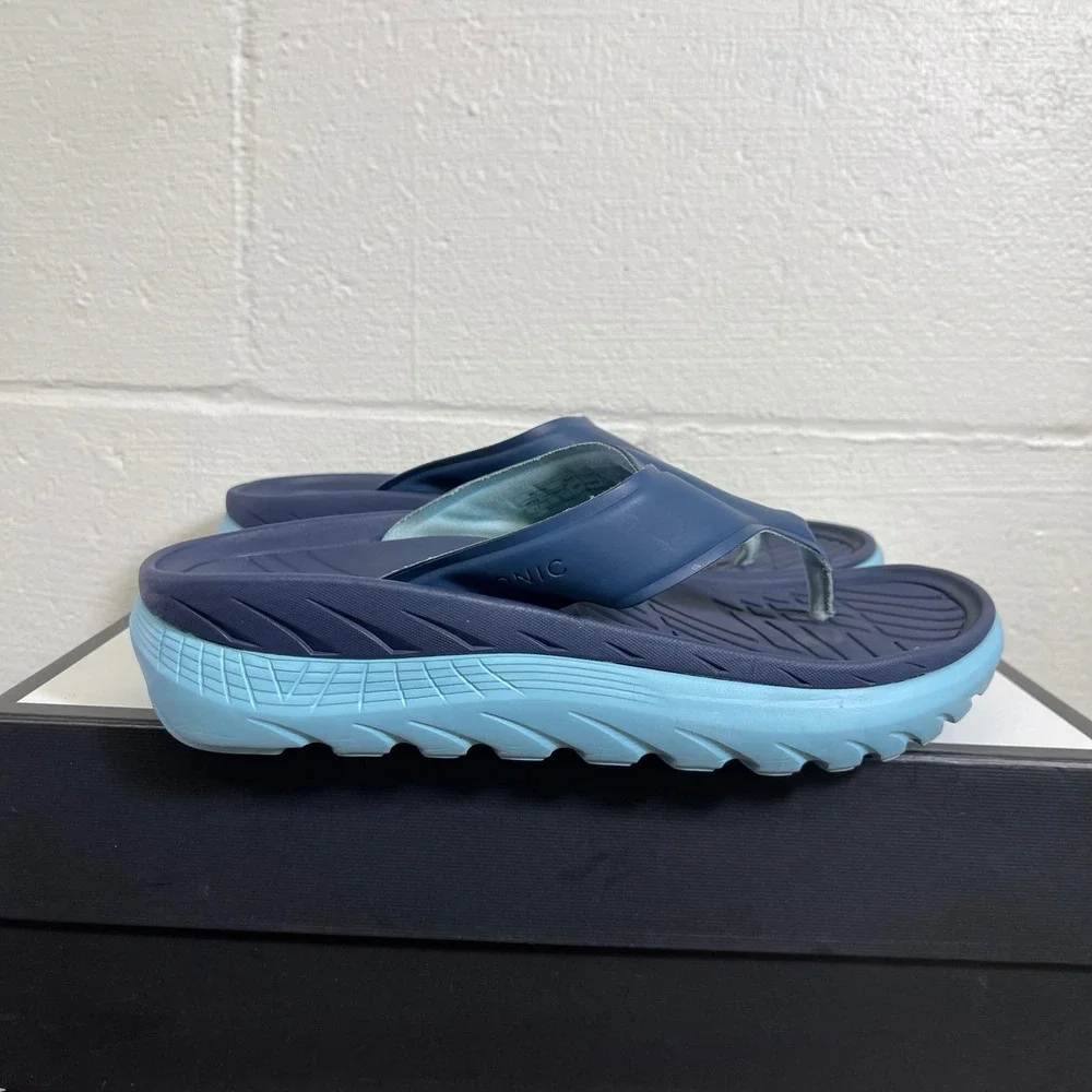 Vionic‎ Restore Navy Blue Recovery Thong Sandals Slip On Women's 10 US